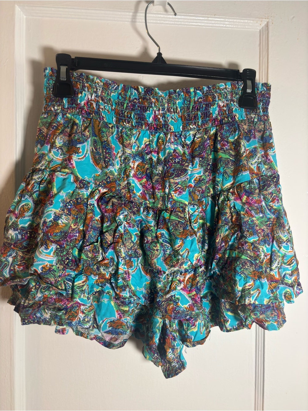 Wild Fable Turquoise Multicolor Paisley Ruffle Skort - Picture 2 of 2